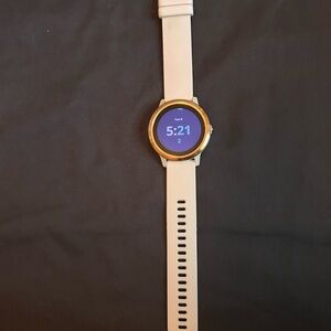 Gold Smartwatch with Cream Band